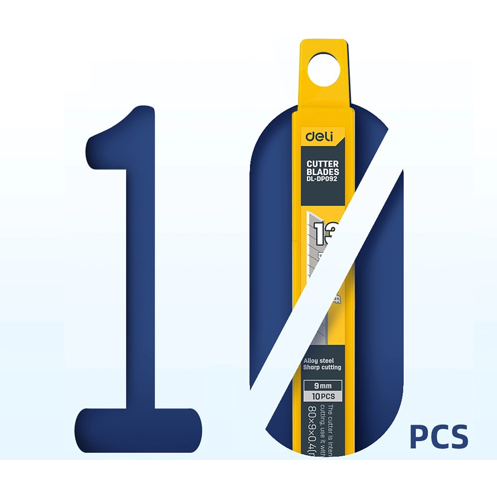 Лезвие для малого ножа "Deli", 9 мм, 10 шт. - 4