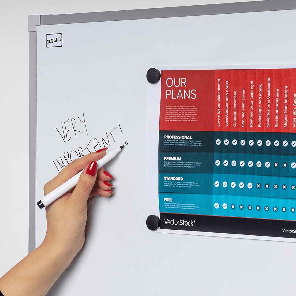Магнитная доска с полимерным покрытием "C7", 120х150 см, белый - 5
