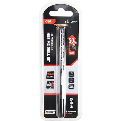 Сверло по металлу Deli RS EDH-MHZ065-E4, 6.5 мм, DIN 338, HSS-TiN - 4