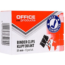 Зажим для бумаги "Office Products", 51 мм, 12 шт, черный