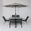 Комплект мебели садовой AksHome SUNBEAM (стол 1 шт, 6 кресел, зонт 1 шт), серый, черный - 12