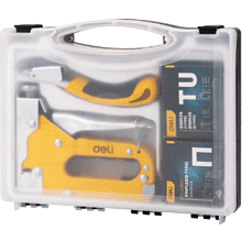 Набор механический степлер и скоборасшиватель Deli YS EDL238105, 3-в-1+ комплект скоб, кейс