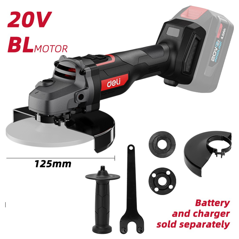 Шлифмашина угловая Deli RS EDE-JM20-2, без аккумуляторов и ЗУ - 2