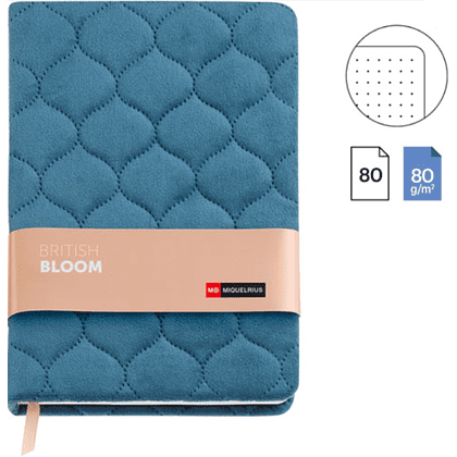 Блокнот Miquelrius  "Engraved Br. Bloom", А5, 80 листов, в точку, синий - 2