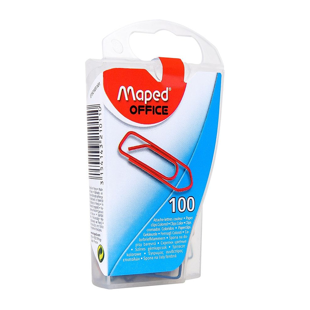 Скрепки цветные Maped, 25 мм, 100 шт, ассорти
