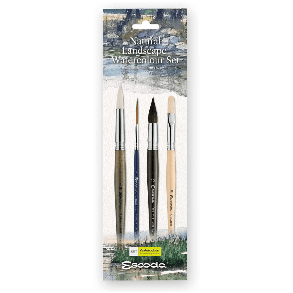 Набор кистей "Escoda. Natural landscape watercolor set", набор 4 шт