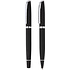 Набор ручек "Deluxe": ручка шариковая автоматическая и роллер, черный, серебристый