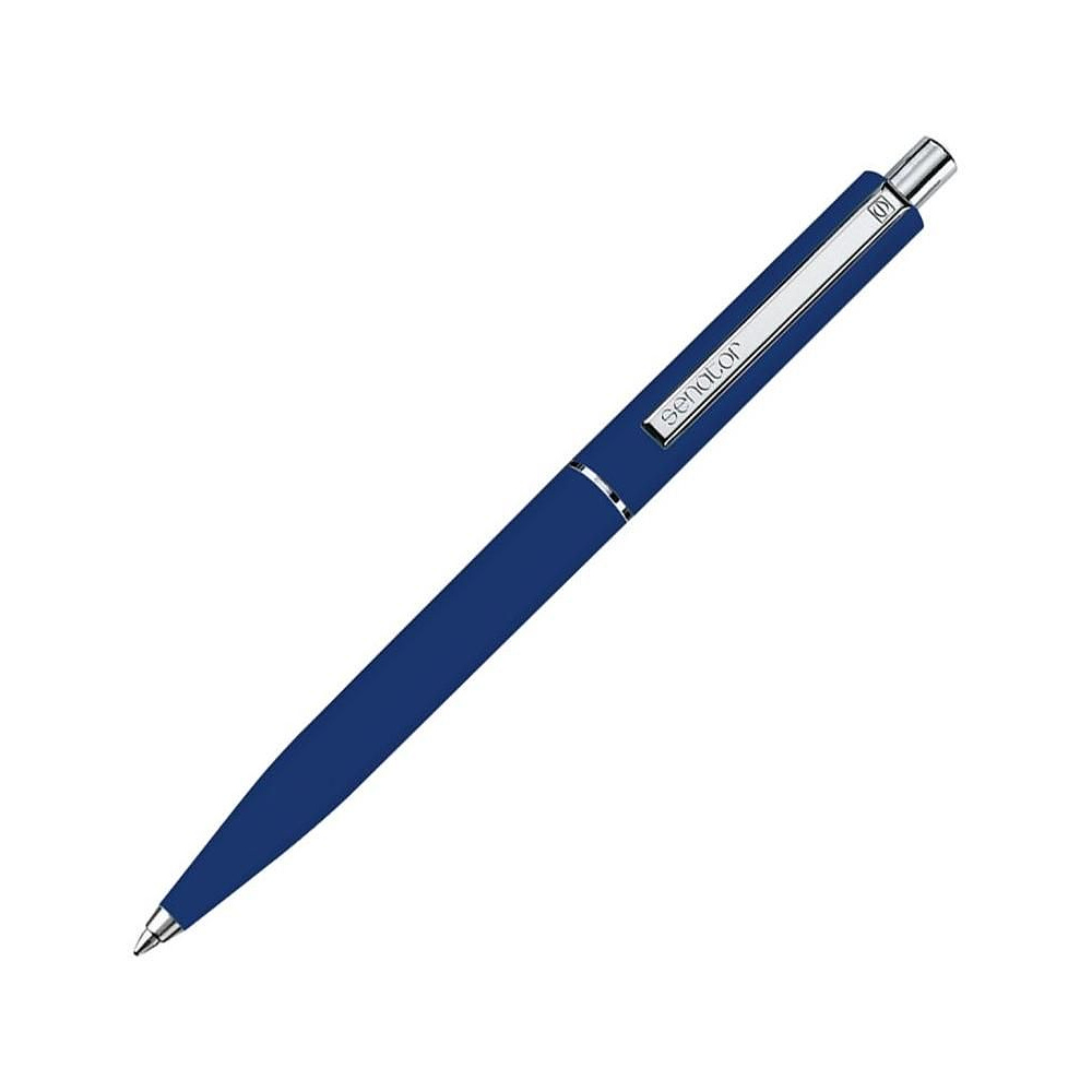 Ручка шариковая автоматическая "Senator Point Polished", 1.0 мм, темно-синий, стерж. синий