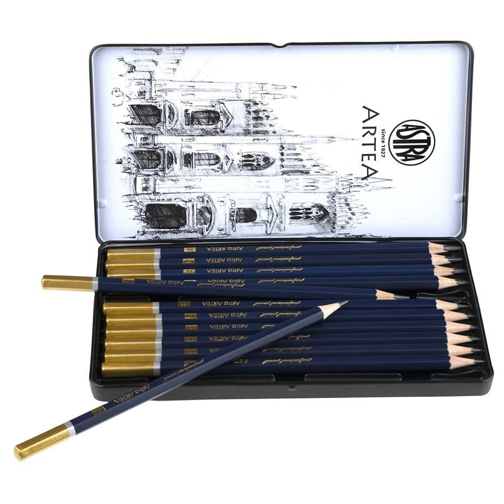 Набор карандашей чернографитных "Artea", 8B-3H, 12 шт. - 2