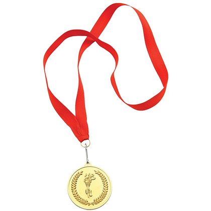 Медаль наградная на ленте d5 см "Серебро" метал., серебристый - 2