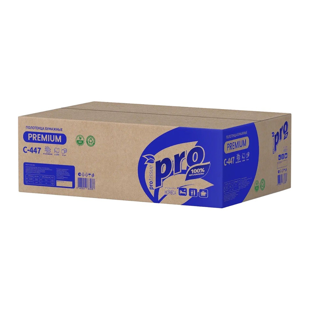 Полотенца бумажные  PROtissue W - сложение, 200 листов, 2 слоя, 100% целлюлоза - 4