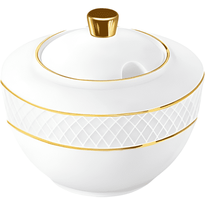 Сахарница "WL-880102470 Diamond", 340 мл, фарфор, белый