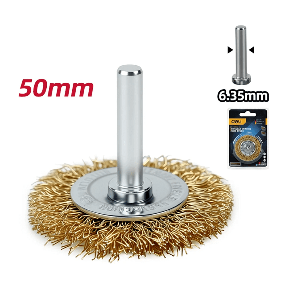 Щетка для дрели Deli YS EDH-GSS075-E3, плоская, проволочная - 2
