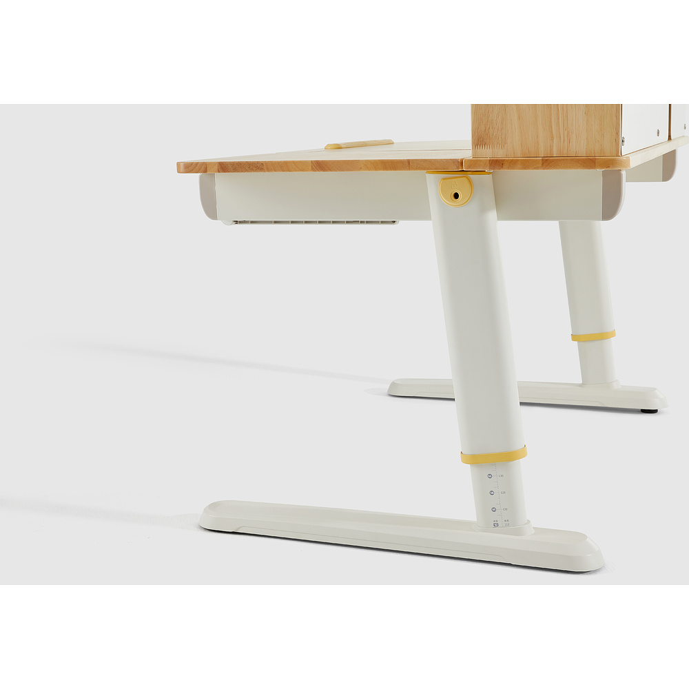 Стол Ergosmart регулируемый Galleon, 1200х700х(520-760) мм, гевея беленая, с книжной полкой - 14