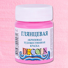Краска акриловая глянцевая "Декола", 322 розовая, 50 мл., банка