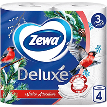 Бумага туалетная "Zewa Deluxe", 3 слоя, 4 рулона
