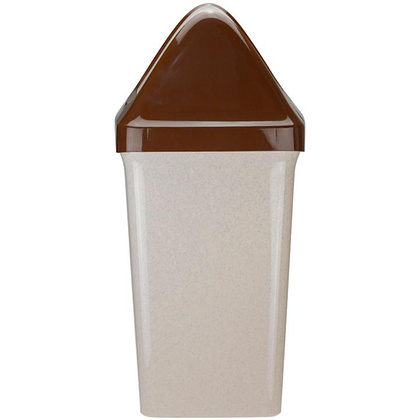 Урна для мусора 25л «СВИНГ», пластик, с крышкой, бежевый мрамор - 7