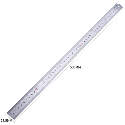 Линейка металлическая измерительная Deli "8050", 50 см, серебристый - 3