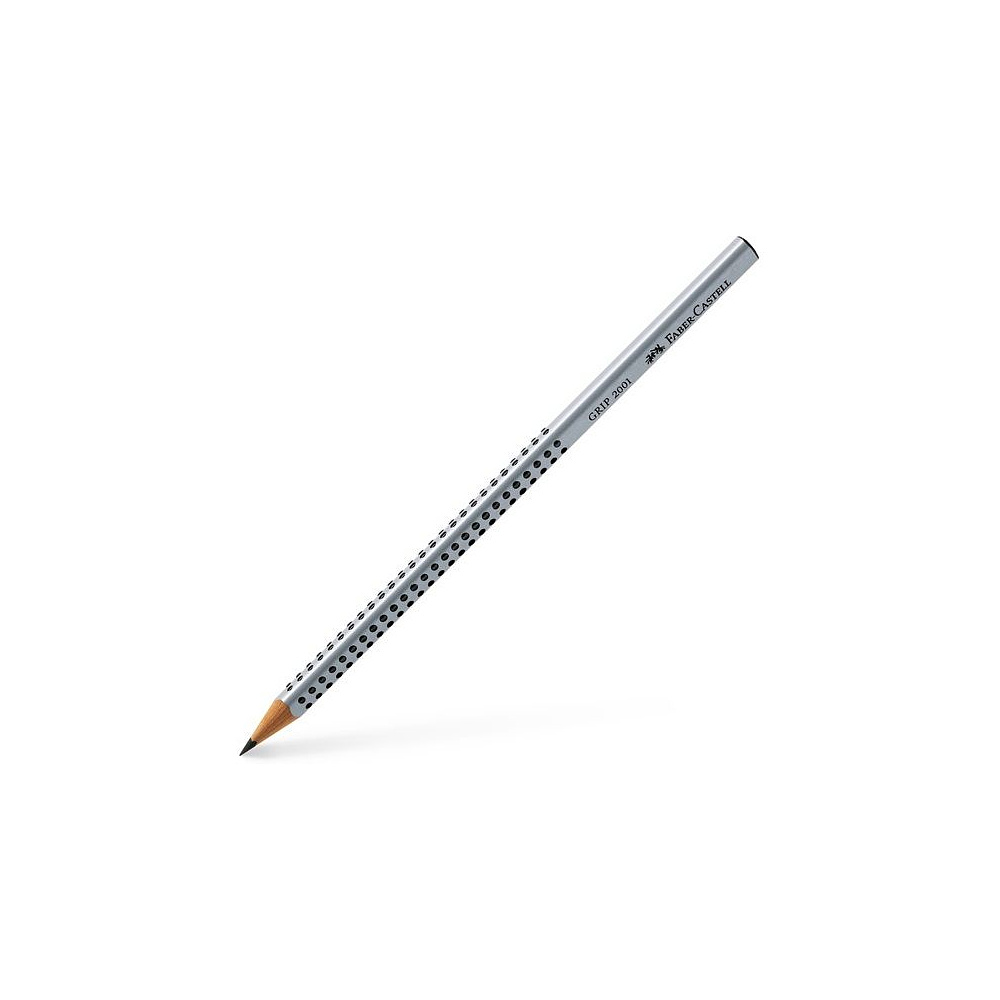 Карандаш простой "Grip 2001", 2B, без ластика, серебристый