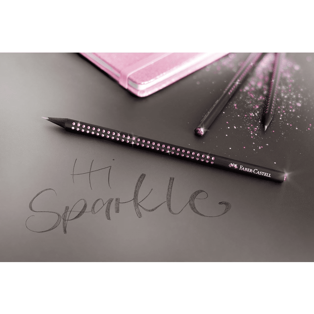 Карандаш простой "Sparkle", B, черный, розовый - 5