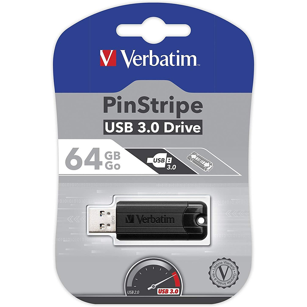 USB-накопитель "PinStripe Store 'n' Go", 64 гб, usb 3.2, черный - 6