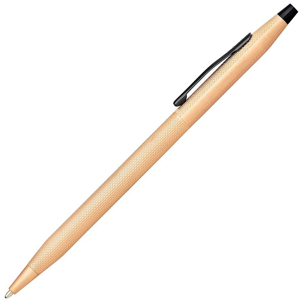 Ручка шариковая автоматическая "Cross Classic Century Brushed Rose-Gold PVD", 0.7 мм, розовое золото, черный, стерж. черный