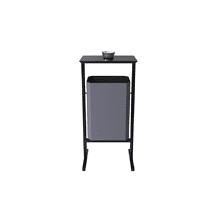 Урна уличная для мусора СТАНДАРТ с пепельницей, 35 л, металл, серый