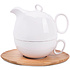 Набор чайный "Мила", фарфор, коричневый, белый