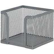 Бокс для бумаги для заметок, 95x80x95 мм, пустой, серебристый