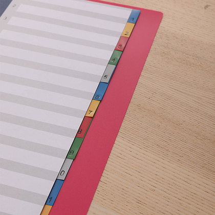 Разделитель "Deli", A4, 12 делений, ассорти - 4