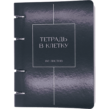 Тетрадь "Туманность", А5, 80 листов, клетка, на кольцах, серый - 2