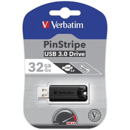 Карта памяти USB Flash 3.2 32 Gb "PinStripe Store 'n' Go" пластик, черный - 4