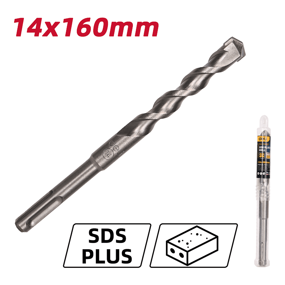 Бур по бетону Deli YS EDH-Y14160, 14 x 160 мм, SDS-PLUS - 2