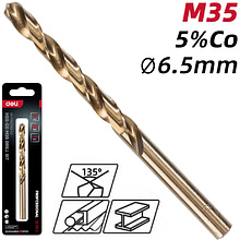 Сверло по металлу Deli RS EDH-MHZ065-E2, 6.5 мм, DIN 338, HSCo 5%