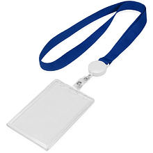 Тесьма с ретрактором для бейджа Oasis "839132", синий