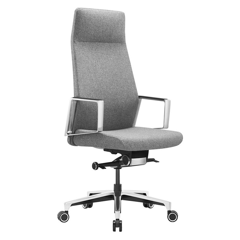 Кресло руководителя Бюрократ "JONS", ткань, алюминий, серый
