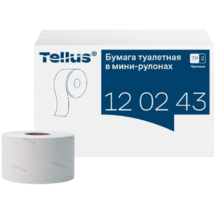 Бумага туалетная Tellus Премиум TP2, в мини-рулонах, 170 м, 2 слоя