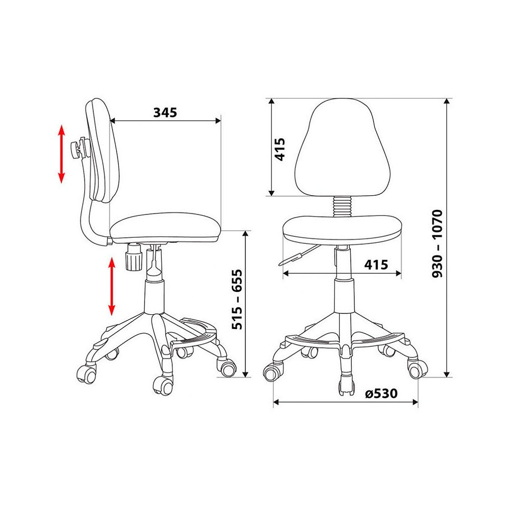 Кресло для детей Бюрократ "KD-4-F", ткань, пластик, оранжевый - 4