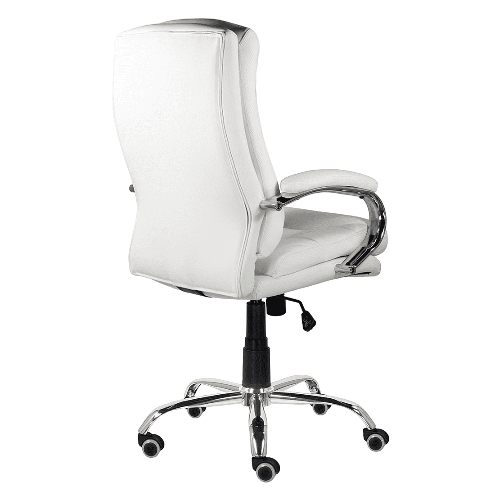 Кресло для руководителя "UTFC Бруно CH-707", хром, экокожа S-0402, белый - 4