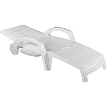 Шезлонг складной на колесах, пластик, белый