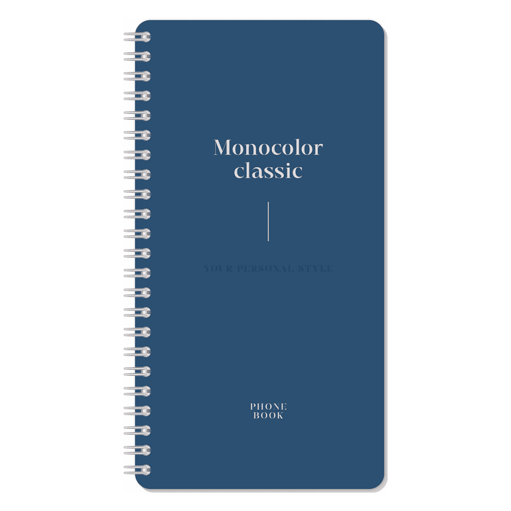 Книга алфавитная "Моноколор. Dark azure", А5, 80 листов, синий