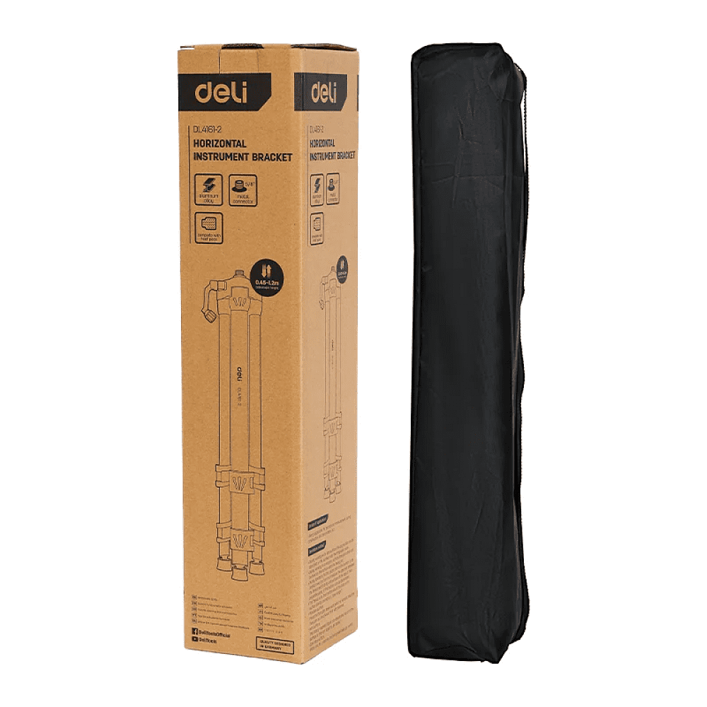 Штатив для лазерного уровня "Deli", 0,4-1,2 м., черный - 11