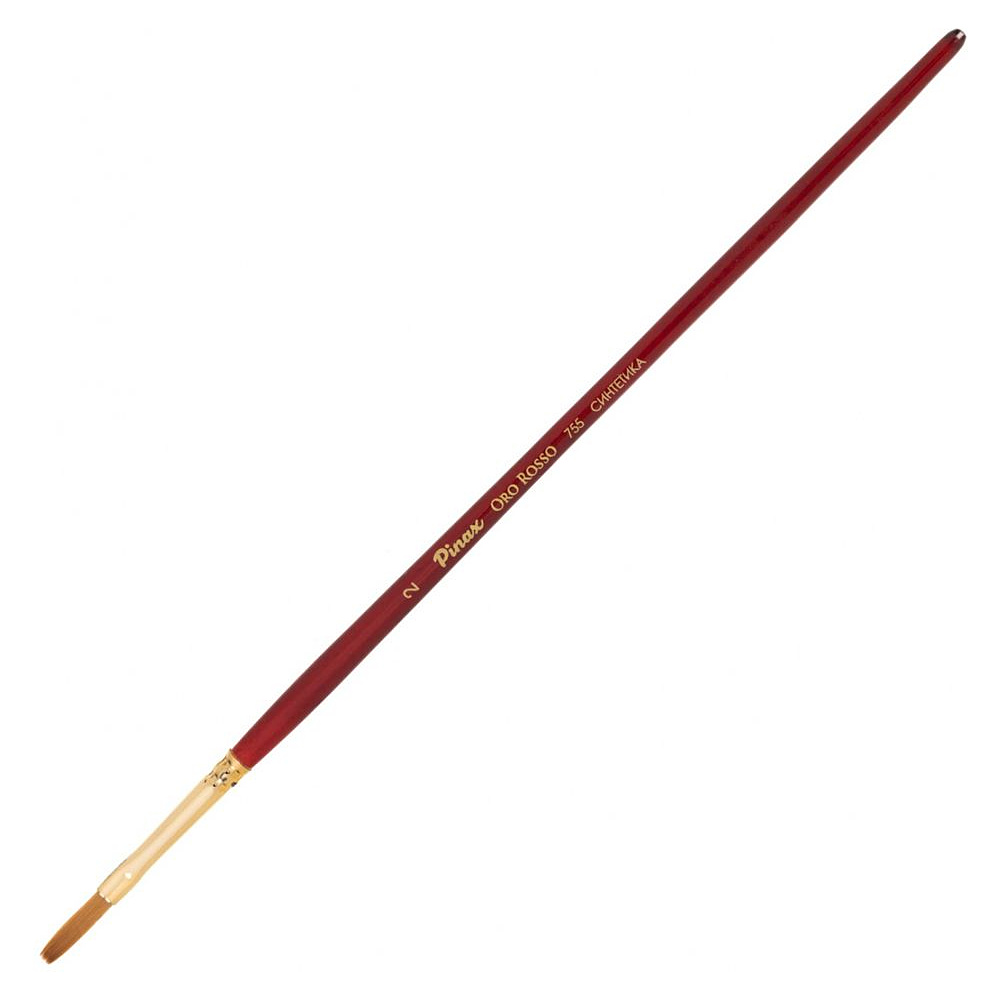 Кисть для рисования "Pinax ORO ROSSO", синтетика, плоская, удлиненная, №2