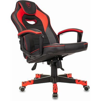 Кресло игровое "Zombie GAME 16", ткань, экокожа, пластик, черный, красный - 6