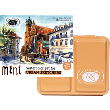 Краски акварельные "Aquarius. Mini Urban Sketcher set", 8 цветов, полукюветы, коробка, абрикос