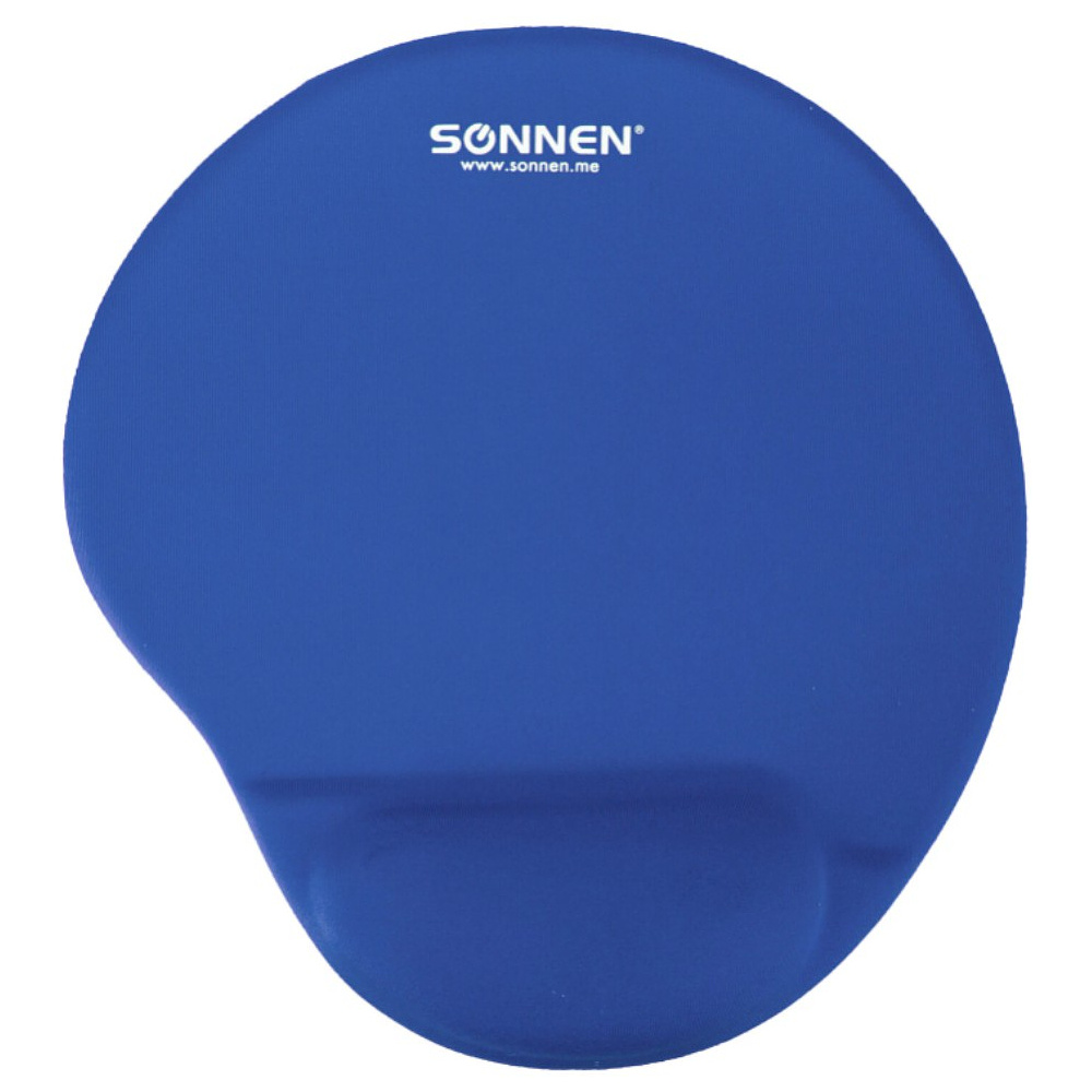 Коврик для мыши "Sonnen", 250х220х20 мм, полиуретан, лайкра, с подушкой под запястье, синий