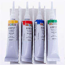 Контур акриловый для стекла и керамики "Декола цветные", набор 4 цвета, 18 мл., тубы