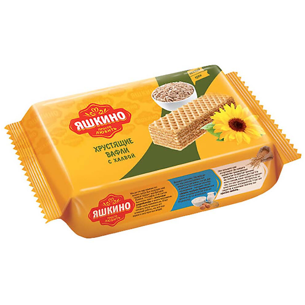 Вафли "Яшкино", 200 г, с халвой