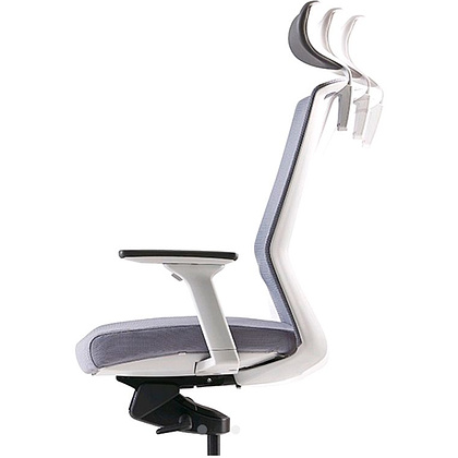 Кресло для руководителя Bestuhl "J1", сетка, ткань, пластик, серый  - 13