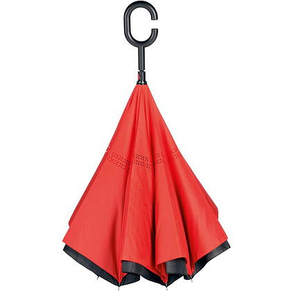 Зонт обратного сложения "Flipped", 109 см, красный, черный - 2